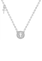 gorgeous little silver clear cz cross necklace for kids